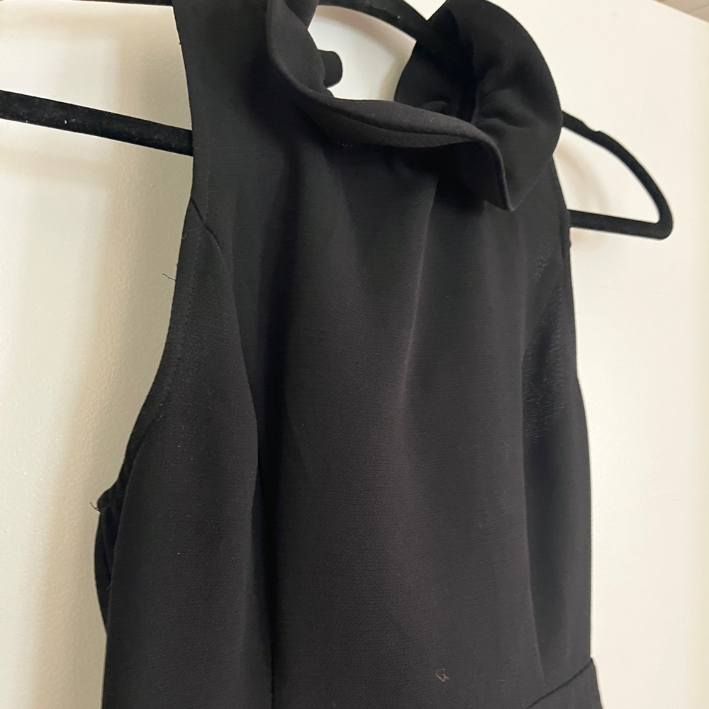 Black Ruffle Neck Romper - Picture 2 of 6